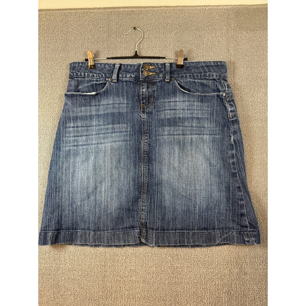DownEast Basics Denim Mini Skirt Womens 12 Blue Excellent A-Line Casual